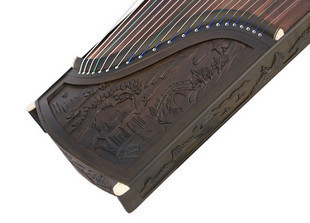 供应楠木雕刻之高山流水高档演奏古筝